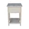 International Concepts Rectangle Lamp Table with 2 Drawers, 18 W, 18 L, 25.6 in H, Wood, Unfinished OT-92 - alternate 3